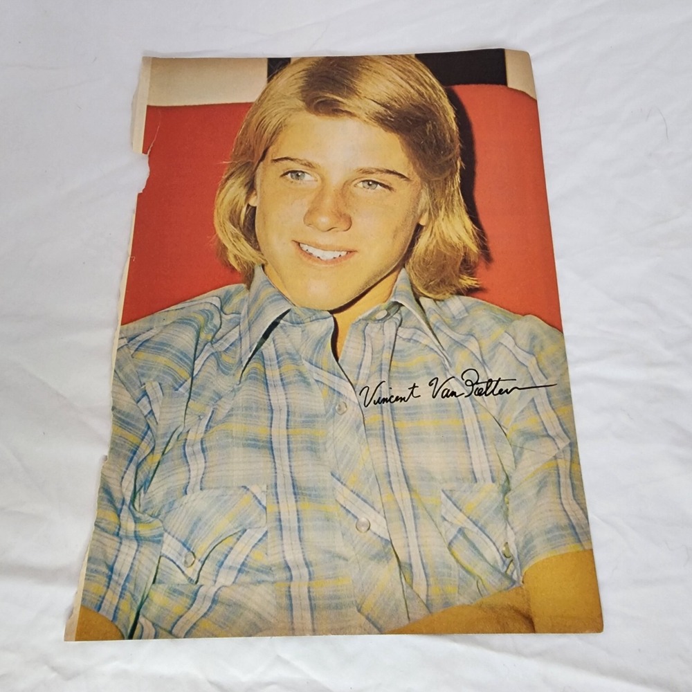 Vincent Van Patten young blonde boy vintage pinup clipping 1970s 8"x11"